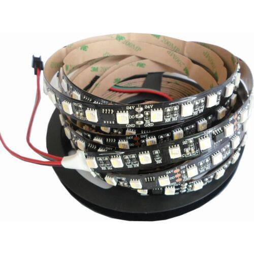 5mX Addressable UCS2904 5050 RGBW DC24V input digital LED strip 72LED/m 12 IC/m dream color led strip free shipping
