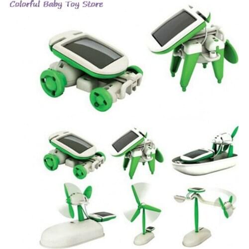 6 IN 1 Solar Robot Model Kit Science Toys For Children DIY Assemble Airplane Model Educational Gifts Toys For Boy