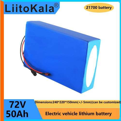 LiitoKala 20S 72V 20Ah 30Ah 40Ah 50Ah electric bike battery 21700 5000mAh cell 72V electric scooter lithium battery with BMS