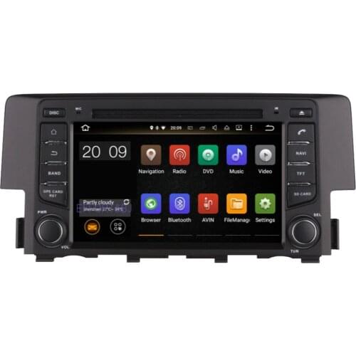 Android 9.0 Head Unit Radio Stereo Multimedia Octa Core 4GB RAM CAR DVD Player GPS Navigation Bluetooth For Honda Civic2016-2020