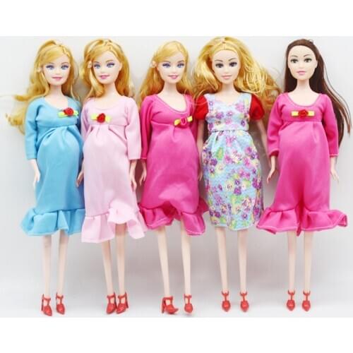 Childrens Toys Dolls 1pcs Educational Real Pregnant Doll Suit Mom Doll Have a Baby in her Tummy for Barbies Doll Child Toy