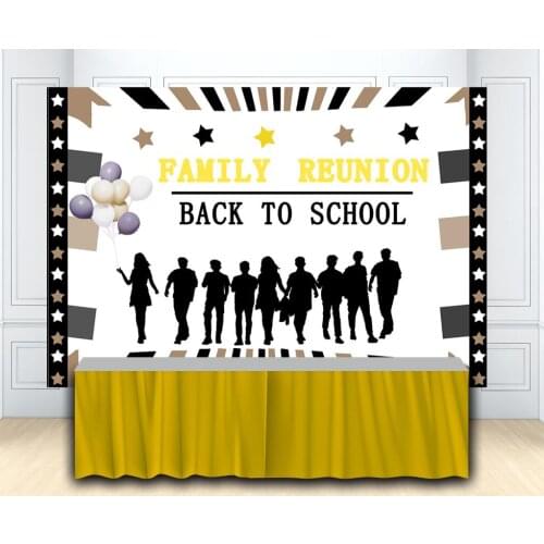 Family Reunion Backdrop Back To School Party Banner Family Photo Background Photocall Cake Table Scene Setter Wall Decorations