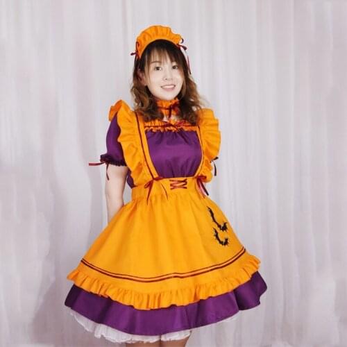 Halloween Costumes For Women Pumpkin Maid Cosplay Lolita Dress Anime Costume Carnival Festival Holiday Party Performance Cloth