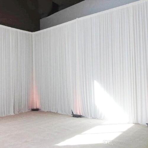 Colorful wedding backdrop curtain event party decor customized wedding stage background silk drape decoration for stage tulle