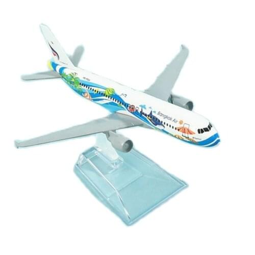 Thailand Bangkok Airways Airbus A320 Aircraft Model 6" Metal Airplane Diecast Mini Moto Collection Eduactional Toys for Children