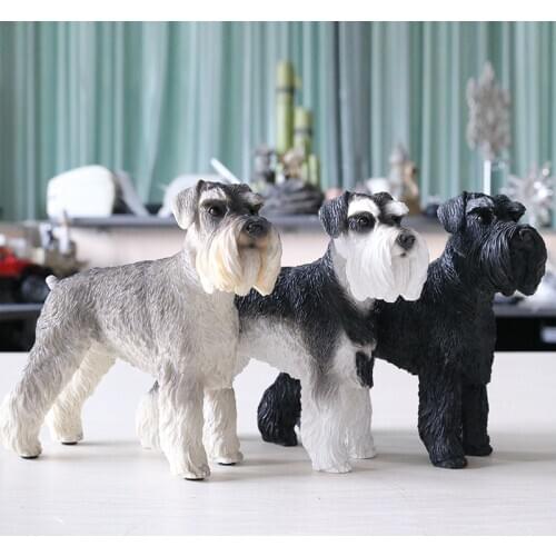Fashion Decoration Crafts Figurines Miniatures German Schnauzer Dog Articles Murals Accessories Dog Models Figurines Miniatures