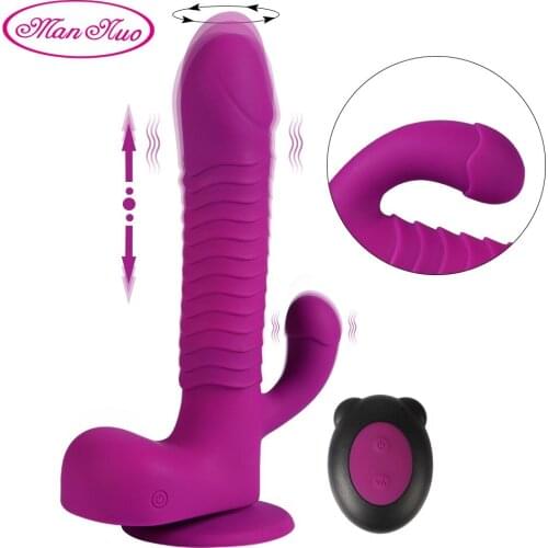 Man Nuo Remote Control Dildo 6 Powerful Modes Vibrator Penis Clitoral G Spot Stimulator Sucker Rechargeable Sex Toys for Women
