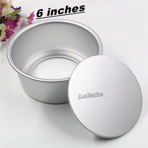 Latest 6 inches loose bottom round shape aluminium chiffon cake mould bread mold tart toast moulds DIY bakery forma de bolo