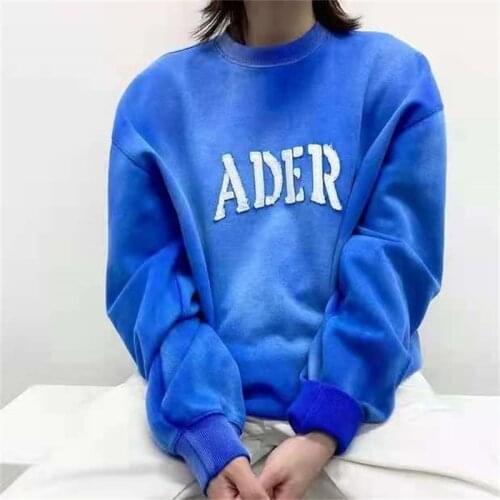 2021 New Autumn High Quality Women Letter Print Loose Ladies Blue Pullovers Fashion Casual Elegant Brand Female Sweatshirt T285