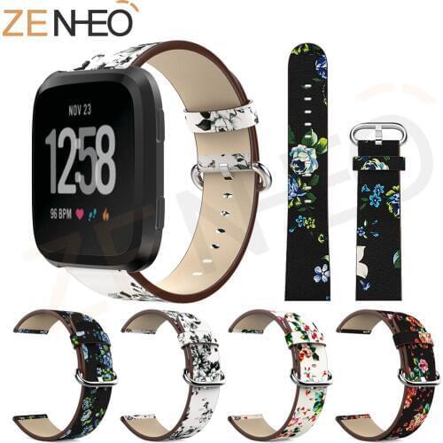 New Arrival Sport Leather Strap For Fitbit Versa Wristband Wrist Strap Smart Watch Band Strap For Fitbit Versa Leather Watchband