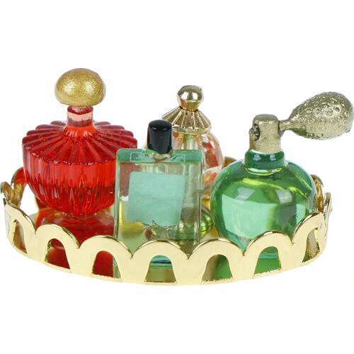 New Dolls House 1/12 Scale Pink Perfume Tray Miniature Furniture Fabric Model Mini Dollhouse Furniture Doll Bedroom Bath room