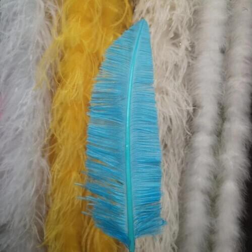 Wholesale 100pcs Beautiful Light Sky Blue Natural Ostrich Feathers 20-22 inch/50-55 cm For DIY Jewelry Craft Making Decoration
