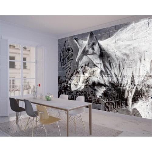 Custom 3d mural wallpaper American wolf sex culture brick wall tooling background brick wallpaper 3d wall papers home decor