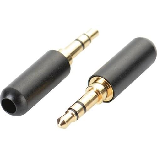 Gold Plated 3.5mm stereo welded dual channel plug earphone connector audio connector solder wire copper plug