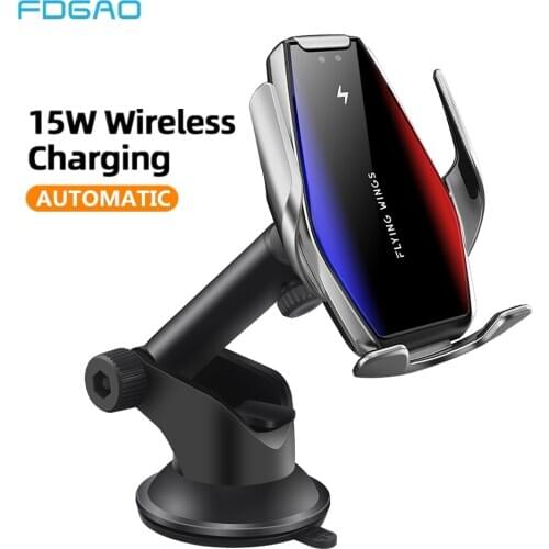 Qi Wireless Charger 15W Qi Car Mount Infrared Induction Automatic Clamping Air Vent for iPhone 12 11 XS XR X 8 Samsung S20 S10