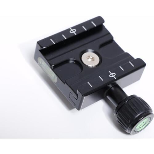 QR-50 Quick Release Plate Clamp Adapter with Built-in Bubble Level for Arca Swiss RRS Wimberley Tripod Ball Head