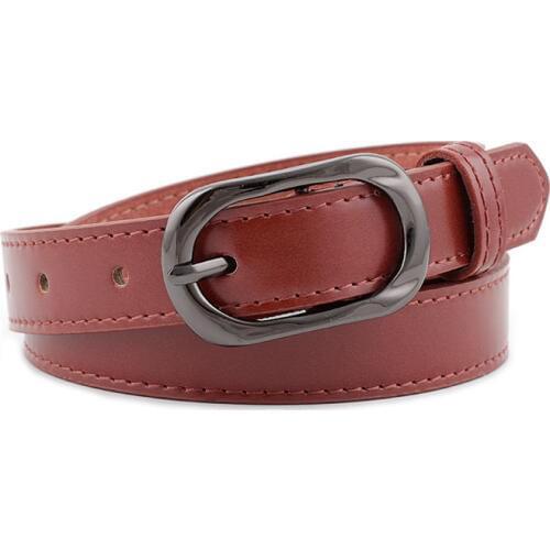 New Simple Pin Buckles Belt Female Gun Metal Buckle Jeans Wild Belts for Women Fashion Students Waistband Leather Luxury Strap