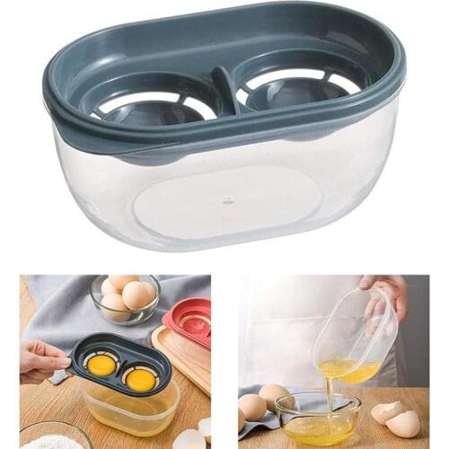 Egg White Separator 2 Grid Egg Yolk Filter Egg Liquid Colander Storage Box Separator Cooking Tools Kitchen Baking Accessories