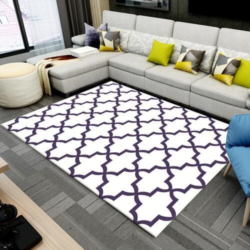 Modern Morocco Style Geometric Plaid Carpet Non-slip Large Size Ara Carpets Rug for Living Room Floor Child Kids Play Mat