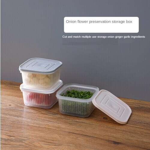 Fresh-keeping box refrigerator fruit and vegetable storage box kitchen drain storage box with lid kitchen items