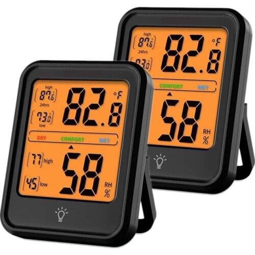 Hot 2Pcs Room Thermometer Digital Hygrometer Humidity Gauge Indicator Indoor Temperature and Humidity Monitor with Backlight
