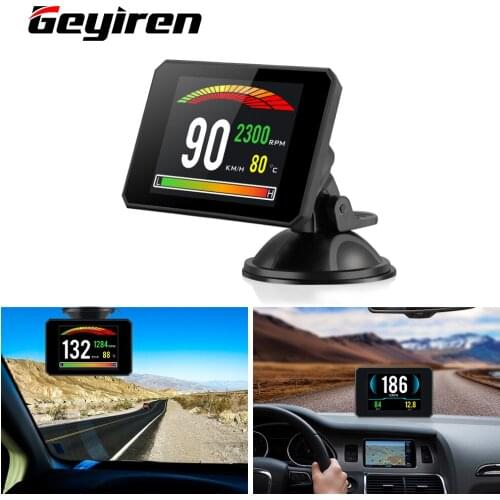 GEYIREN Dash Cam P16 Head Up Display Car HUD OBD2 Scanner Multifunction Auto Diagnostic tools Water Temperature Fuel Consumption