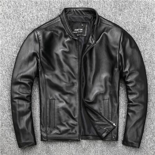 YR!Free shipping.wholesales.2020 new man slim genuine leather jacket.quality sheepskin coat.fashion motor clothes