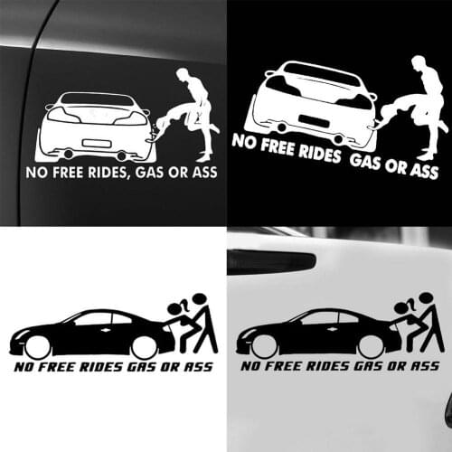 Funny No Free Rides Gas or Ass Car Vehicle Reflective Decals Sticker Decoration