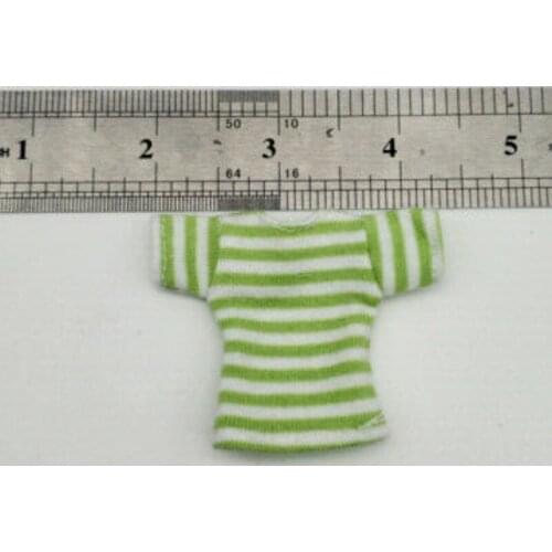 Green 1/12 Striped T-shirt Model For 6" Figure Doll