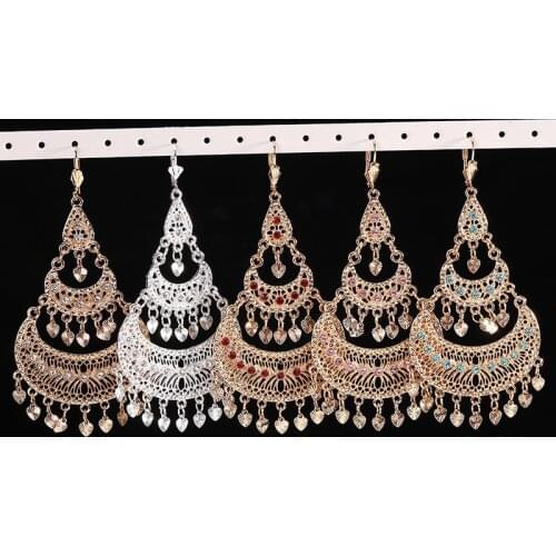 Morocco Gold Tassel Earrings For Womens Fashion Party Jewelry Environmentally Friendly High Quality French Hook Earring Gift