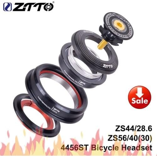 ZTTO Bicycle Internal Headset 44mm 56mm MTB Threadless Sealed Bearing 45 Degree ZS44 ZS56 Tapered Straight Fork Steerer 4456ST