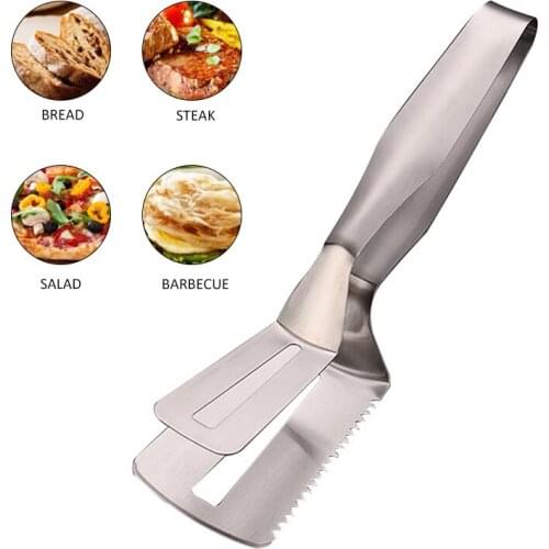 1Pc Multifunctional High Grade Stainless Steel Barbecue Clip Fried Shovel BBQ Tong Bread steak Meat Vegetable Clamp Cooking Tool