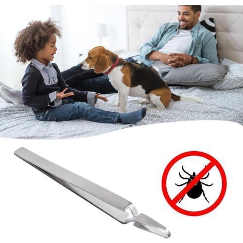 1PCS Stainless Steel Pet Treatment Tick Removal Tool Tweezers Clip For Cat Dog Horse Supplies