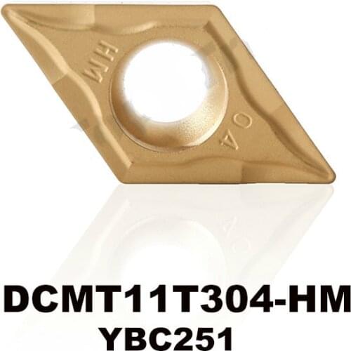 10pcs Original Insert DCMT11T304-HM YBC251 DCMT 11T304 Lathe Cutter Turning Tool Carbide Inserts CNC Lathe Tools Toolholder