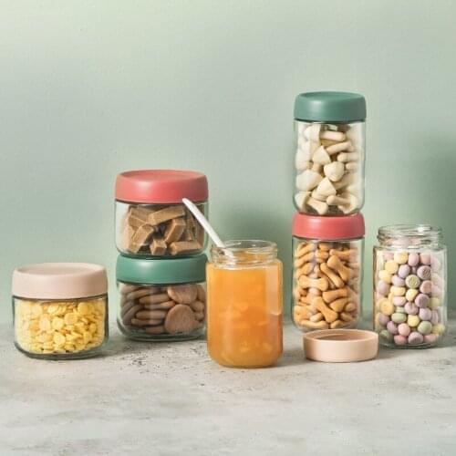 3 glass sealed cans of food sub-bottled small kitchen storage tank snack storage box birds nest yogurt preservation