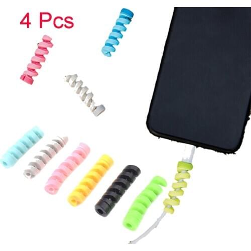 4Pcs/lot Random Color Cute Charging Cable Protector Saver Cover For Apple iPhone USB Charger Cable Cord