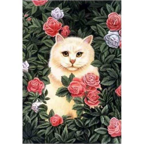 Kexinzu 5D DIY Full Square Round Stone Diamond Painting Cross Stitch Animal Cat 3D Diamond Embroidery Mosaic Work Hobby Gift