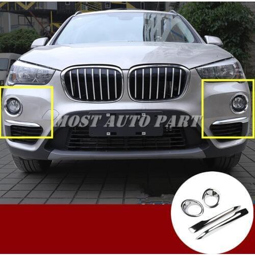 ABS Chrome Front Bumper Protector Fog Light Cover Trim For BMW X1 F48 2016-2019 Car accesories interior Car decoration
