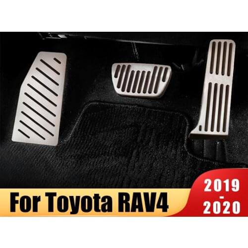 Aluminum alloy Car Accelerator Gas Pedal Brake Pedal Foot Rest Pedals Cover Non Slip Pad For Toyota RAV4 2019 2020 Accessories