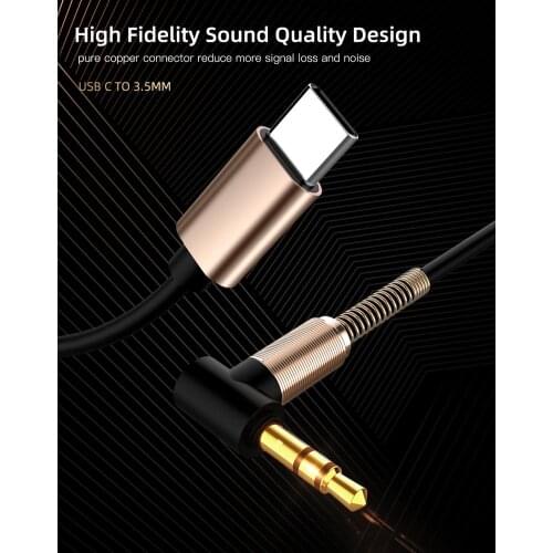 1Meter USB Type-C Car AUX Audio Cable Adapter Wire Line to 3.5mm Jack Female Speaker Cable For Huawei Xiaomi Samsung