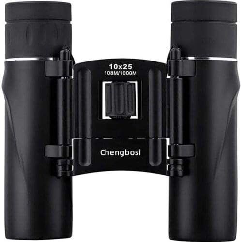 Zoom Telescope 10x25 Folding Binoculars with Low Light Night Vision for Outdoor Bird Watching Travelling Hunting Camping 2000m