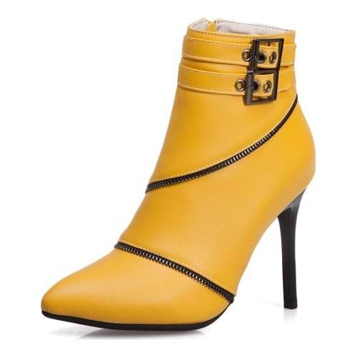 Big Size 10 -1 boots women shoes ankle boots for women ladies boots Side zipper with metal clasp