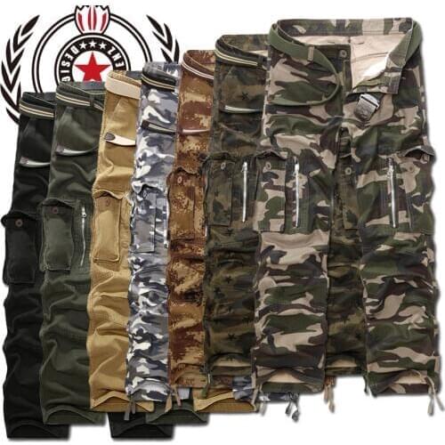 MIXCUBIC brand army tactical pants Multi-pocket washing 100% cotton army green camouflage cargo pants men plus large size 28-40