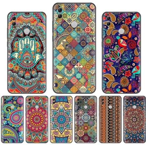 COLORFUL MANDALA Luxury Pattern Luxury Phone Cover For Huawei P9 P10 P20 P30 Pro Lite smart Mate 10 Lite 20 Y5 Y6 Y7 2018 2019