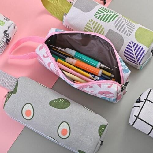 Pencil Cases For Adults Estuche Avocado Office Stationery Stands Fashionable School Pencil Case Big Pen Bag Kawaii Cartridges