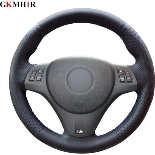 DIY Black Steering Wheel Cover Artificial Leather Car Steering Wheel Cover for BMW M3 2009-2013 E92