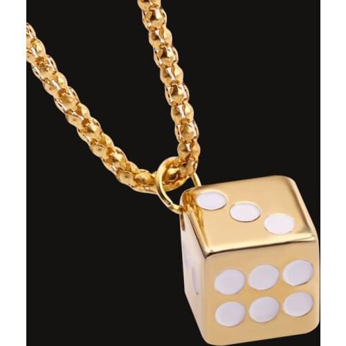 Gold Silver Color Personality Dice Pendant Choker Necklace For Women Clavicle Chain Hip Hop Gift Party Jewelry