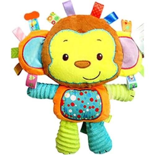 Baby Rattle Ring Bell Baby Toy Soft Plush Elephant Crib Bed Hanging Animal Teether Animal Newborn Infant Early Educational Doll