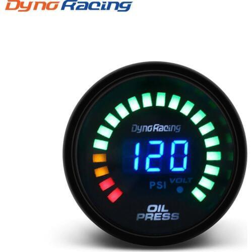 Dynoracing Car 2" 52mm Digital Smoked 20 LED Psi Oil Press Pressure Meter Gauge With Sensor car meter YC101343