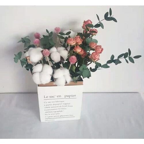 Hot Eucalyptus Cotton Dried Flower Bouquet Art DIY Manual Dried Plants Arrangement Collocation Photography Props Home Decoration